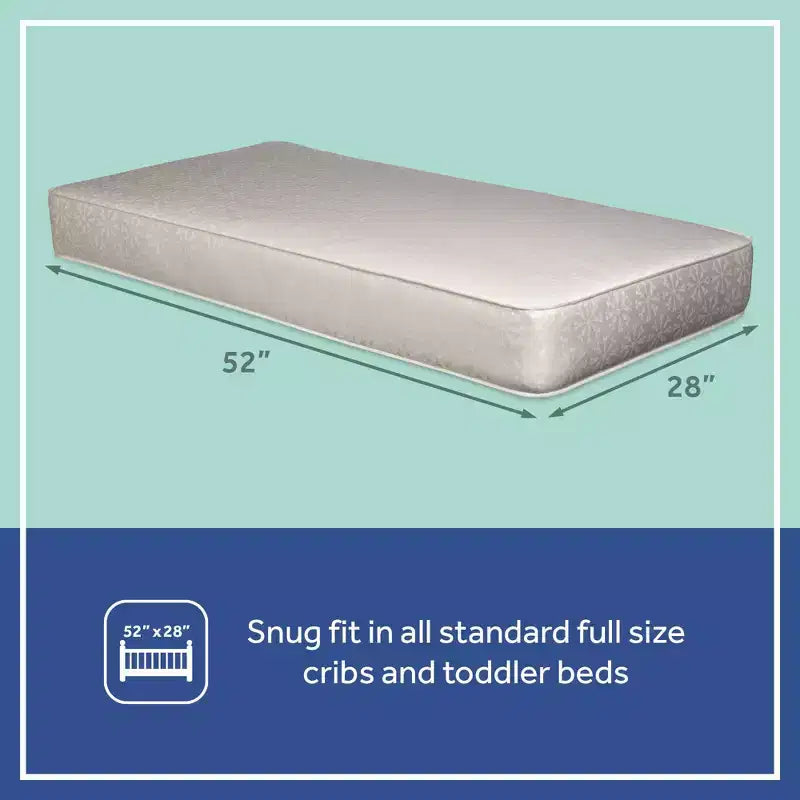 2-Stage Crib And Toddler Mattress: Hypoallergenic, Waterproof Cover, Firm, Innerspring