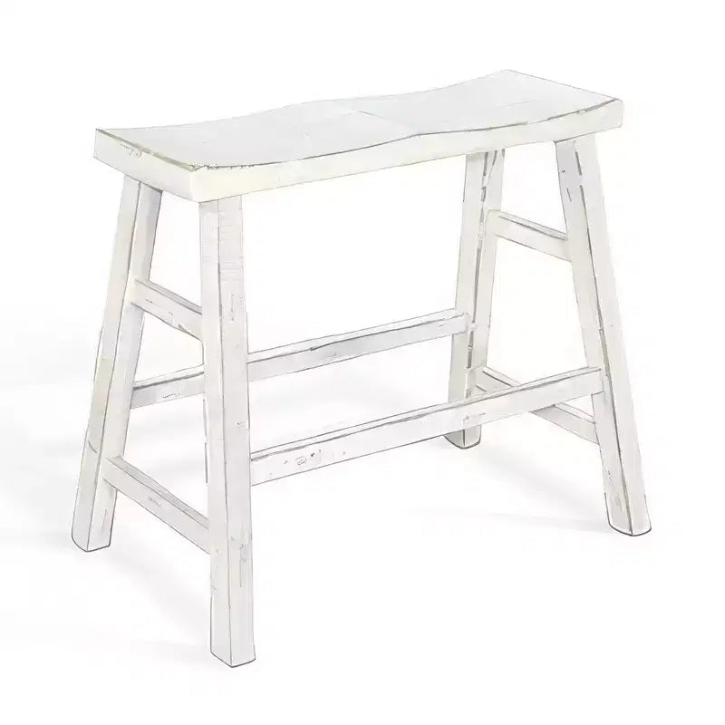 33 in. Wide Bar Height Bench with Trestle Legs and Footrests, Solid Mahogany Wood