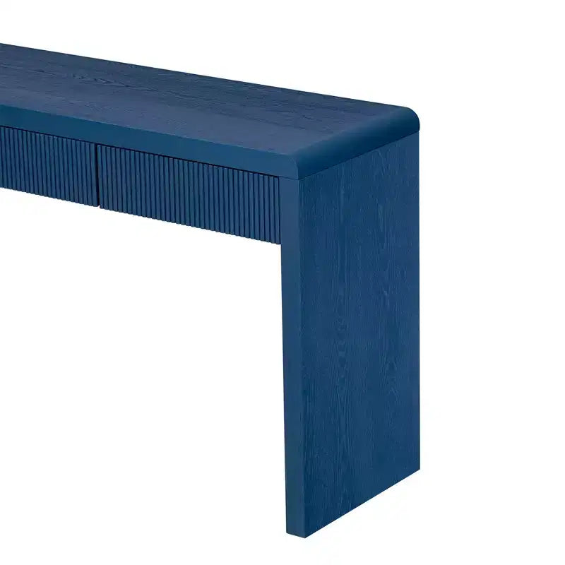 Rustic Modern Console Table with 3 Fluted Drawers, Entryway Hallway Accent Table