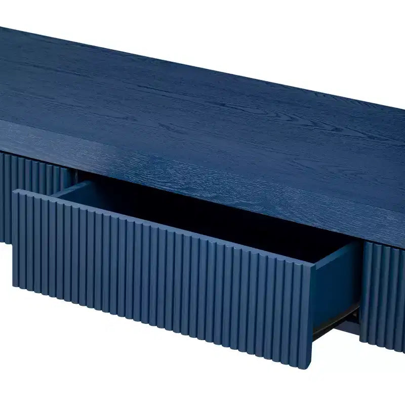 Rustic Modern Console Table with 3 Fluted Drawers, Entryway Hallway Accent Table