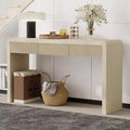 Polibi Rustic Modern Console Table with 3 Fluted Drawers