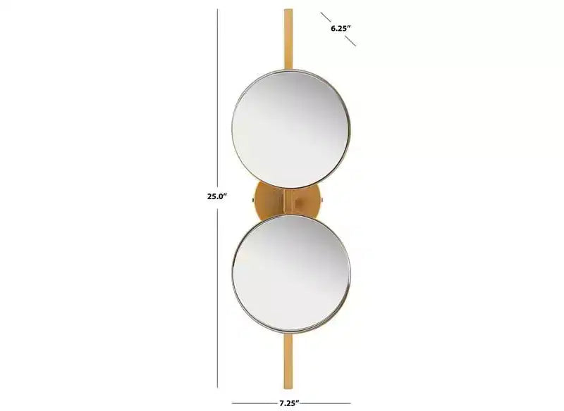 7.25 x 25 in. Gold Back-Lit Wall Mirror, Iron and MDF Frame