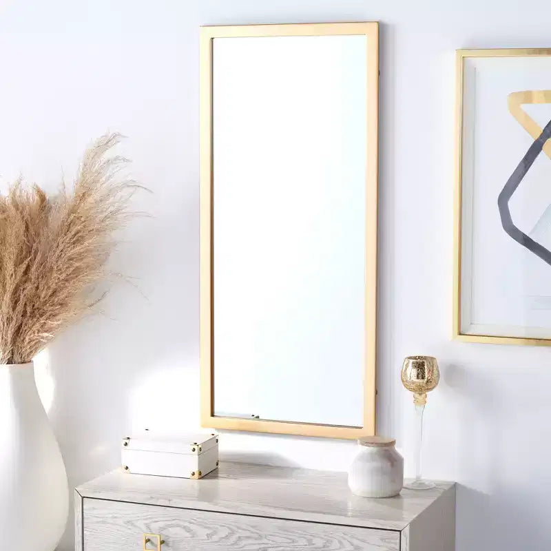 18 x 39.5 in. Brass Iron Rectangular Wall Mirror