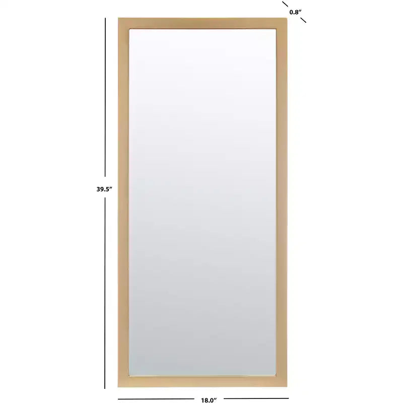 18 x 39.5 in. Brass Iron Rectangular Wall Mirror