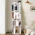 4 Tier 360 Rotating Bookshelf, Free Standing Wooden Bookcase, Book Storage Organizer for Living Room, Bedroom