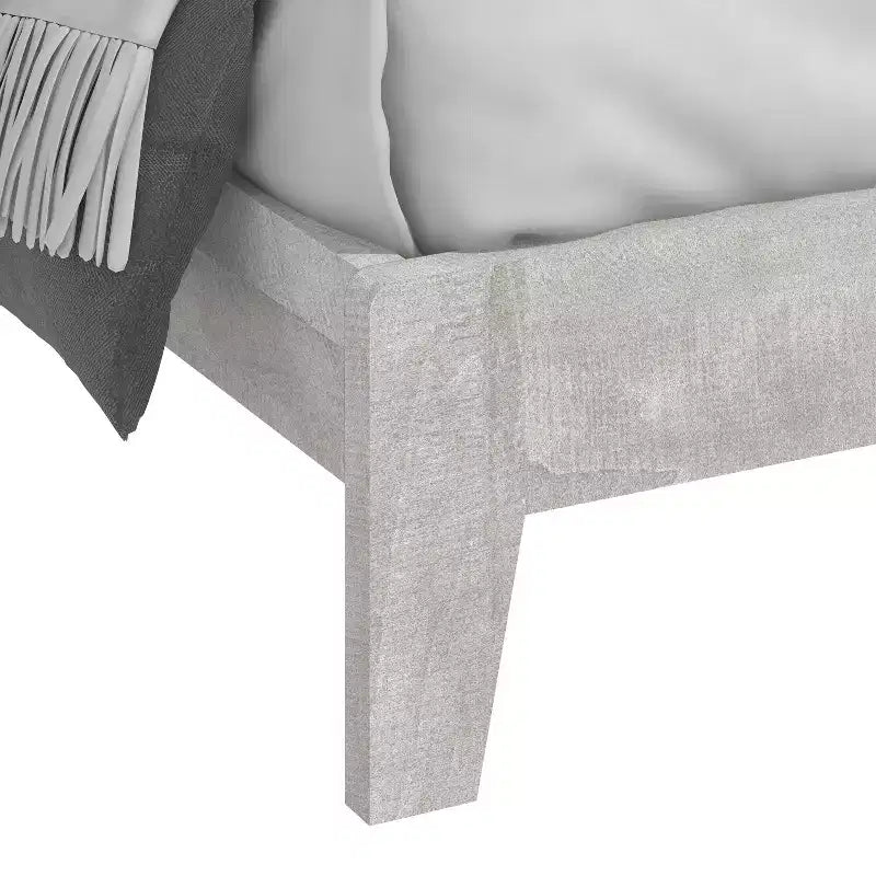 King Size Platform Bed with Headboard, Dusty Grey Oak, LVL Slat System