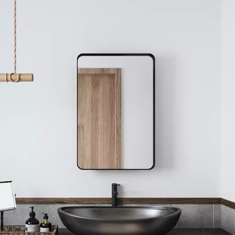 20 in. Modern Medicine Cabinet with Mirror and Tempered Glass Adjustable Shelves