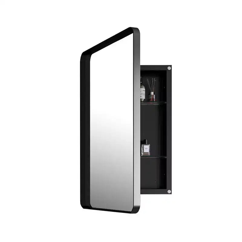 20 in. Modern Medicine Cabinet with Mirror and Tempered Glass Adjustable Shelves