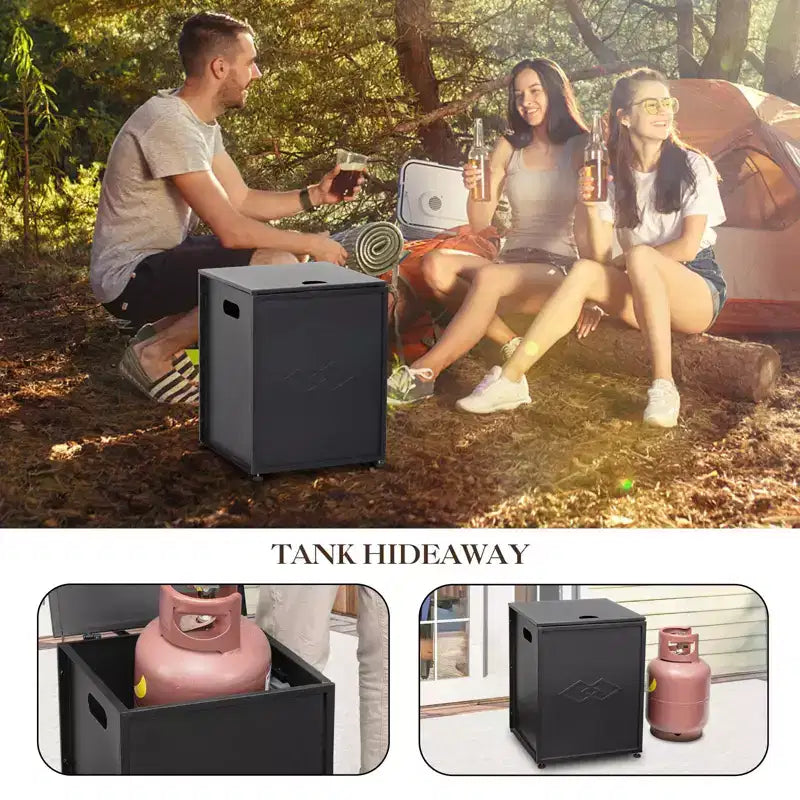 20Lb Propane Tank Cover and Side Table, Weatherproof Storage Box Specifically Designed, Portable Shell with Handle