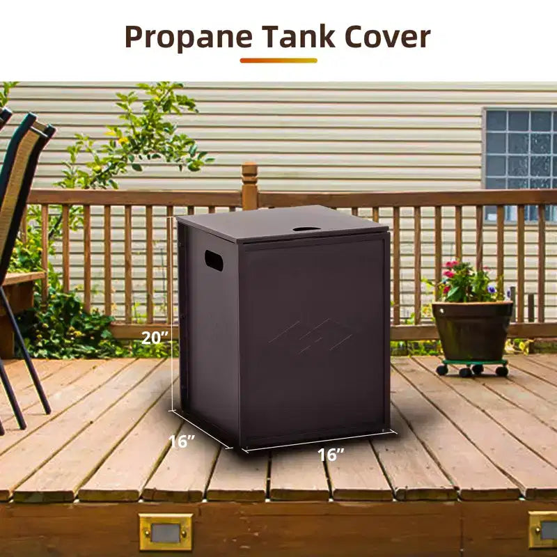 20Lb Propane Tank Cover and Side Table, Weatherproof Storage Box Specifically Designed, Portable Shell with Handle