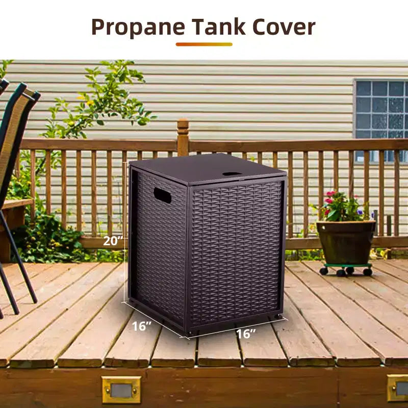 20Lb Propane Tank Cover and Side Table, Weatherproof Storage Box Specifically Designed, Portable Shell with Handle