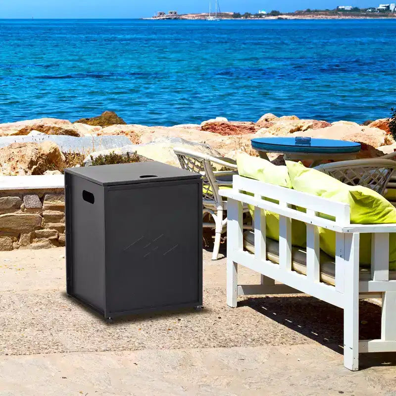 20Lb Propane Tank Cover and Side Table, Weatherproof Storage Box Specifically Designed, Portable Shell with Handle