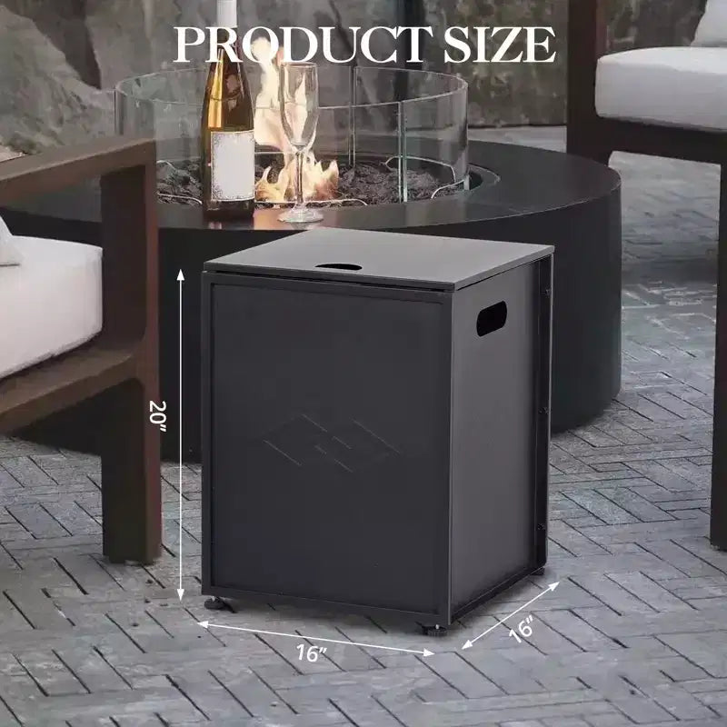 20Lb Propane Tank Cover and Side Table, Weatherproof Storage Box Specifically Designed, Portable Shell with Handle