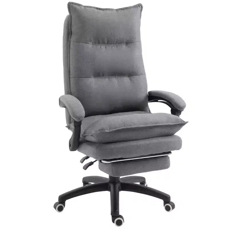 Executive Office Chair with Massage Function, 6-Point Heated Computer Chair with Footrest and Armrest