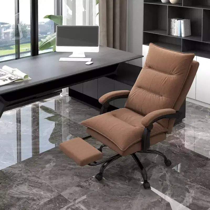 Executive Office Chair with Massage Function, 6-Point Heated Computer Chair with Footrest and Armrest