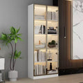 31.5 in. W Tall Glass Door Display Cabinet with LED Lighting, 5 Shelves