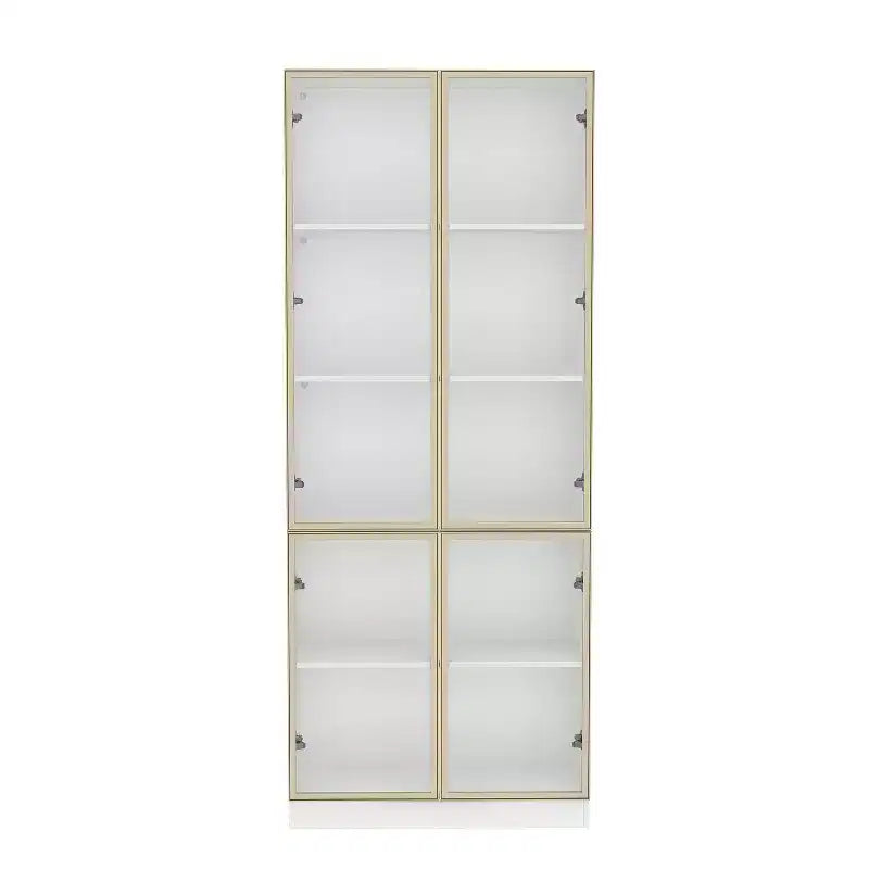 31.5 in. W Tall Glass Door Display Cabinet with LED Lighting, 5 Shelves