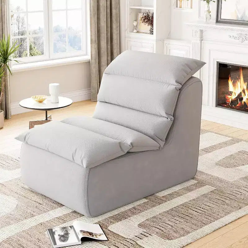Lazy Floor Sofa with High-Resilience Foam and Non-Slip Base for Gaming, Living Room or Bedroom, Gray