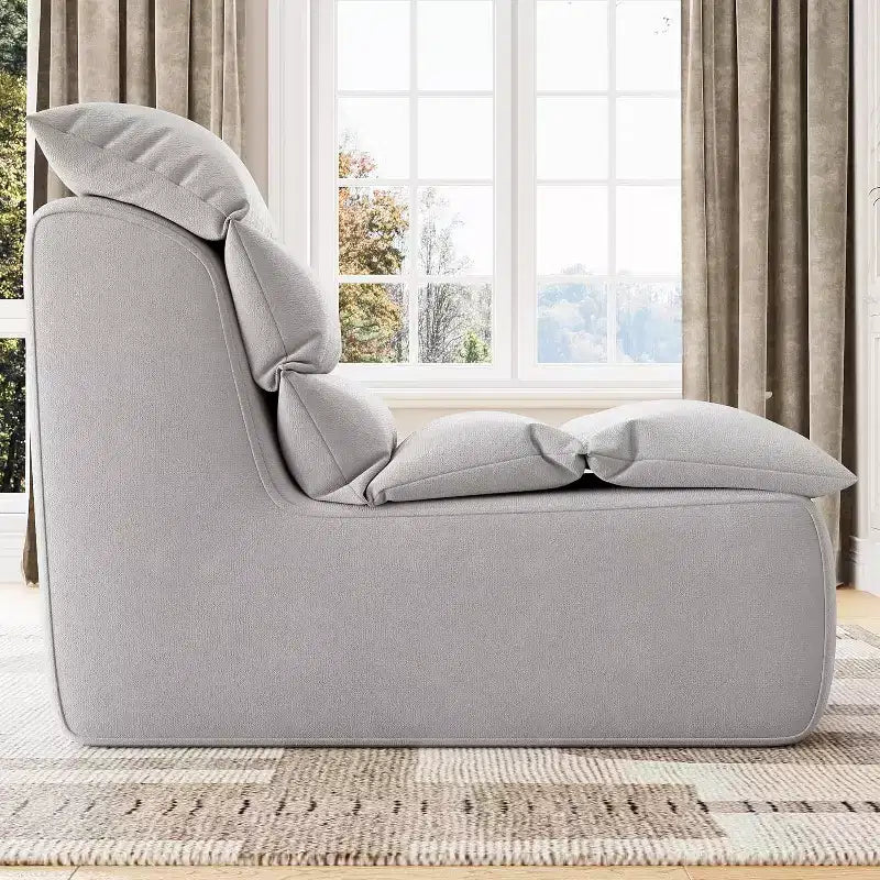Lazy Floor Sofa with High-Resilience Foam and Non-Slip Base for Gaming, Living Room or Bedroom, Gray
