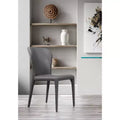 HomeStock 20 in. White Faux Leather Dining Chair Set of 1 for a designed Stylish inviting dining space