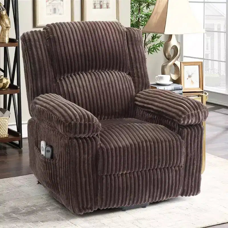 Power Lift Recliner Chair with Heat & Massage, Electric Lift Recliner with Padded Seat & 2 Side Pockets, Single Sofa Seat for Living Room