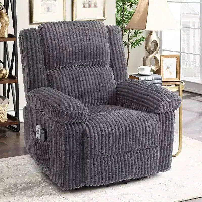 Power Lift Recliner Chair with Heat & Massage, Electric Lift Recliner with Padded Seat & 2 Side Pockets, Single Sofa Seat for Living Room