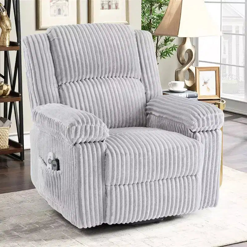 Power Lift Recliner Chair with Heat & Massage, Electric Lift Recliner with Padded Seat & 2 Side Pockets, Single Sofa Seat for Living Room