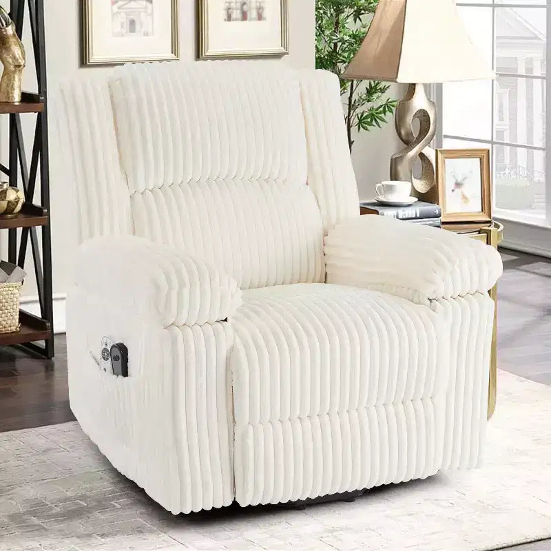 Power Lift Recliner Chair with Heat & Massage, Electric Lift Recliner with Padded Seat & 2 Side Pockets, Single Sofa Seat for Living Room