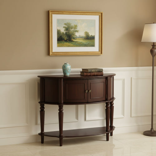 Coaster,Brenda 2-door Demilune Wood Entryway Console Table Brown