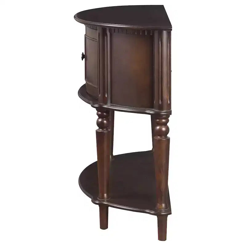 2-door Demilune Wood Entryway Console Table Brown