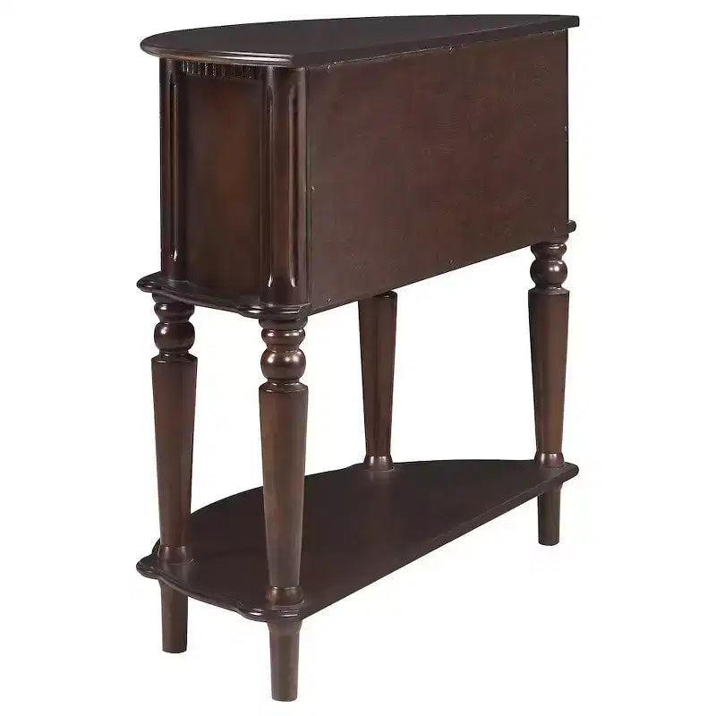 2-door Demilune Wood Entryway Console Table Brown