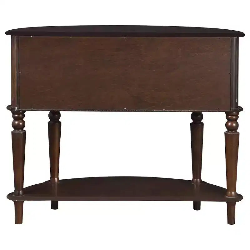 2-door Demilune Wood Entryway Console Table Brown