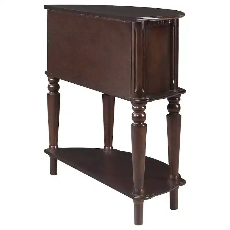 2-door Demilune Wood Entryway Console Table Brown