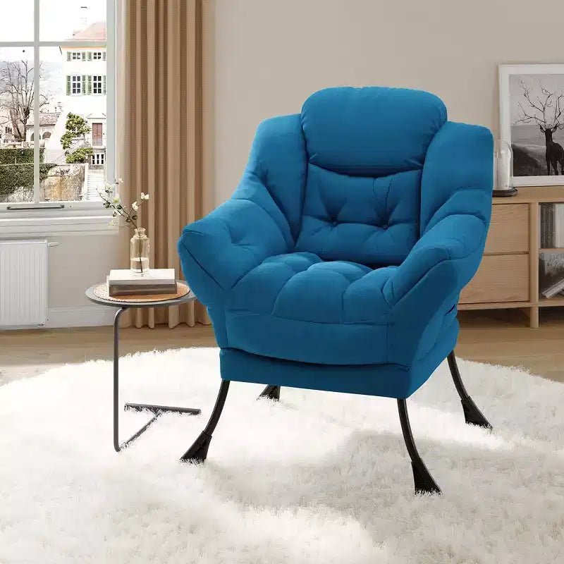 Lazy Chair with Side Pocket, Comfy Accent Lounge Armchair for Living Room, Bedroom, Dorm or Office