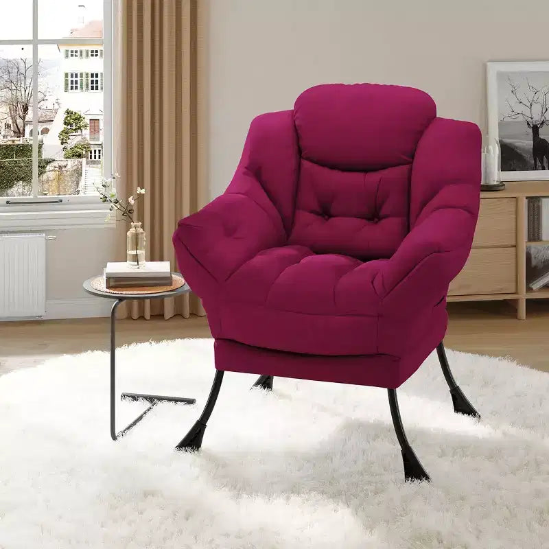 Lazy Chair with Side Pocket, Comfy Accent Lounge Armchair for Living Room, Bedroom, Dorm or Office