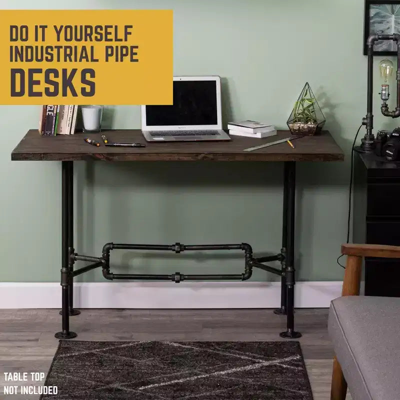 Industrial Pipe Desk Base, 2 Pack