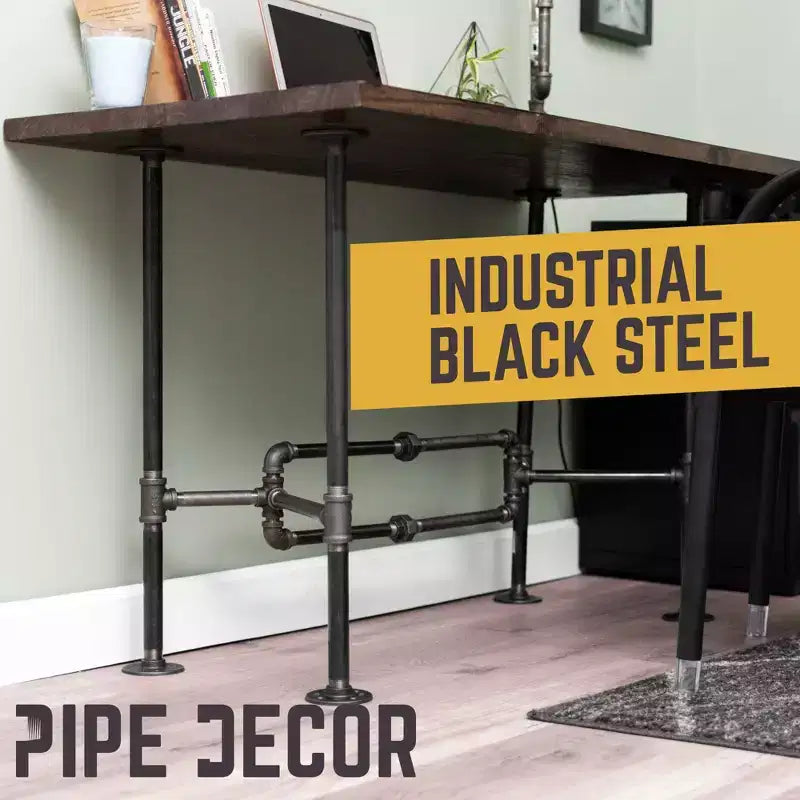 Industrial Pipe Desk Base, 2 Pack