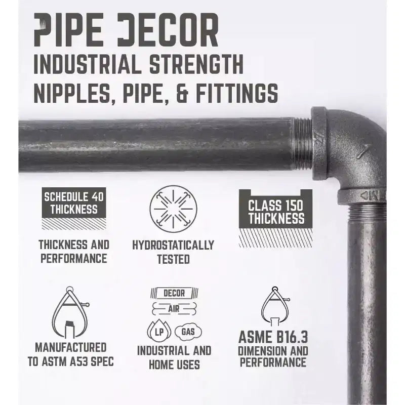 Industrial Pipe Desk Base, 2 Pack