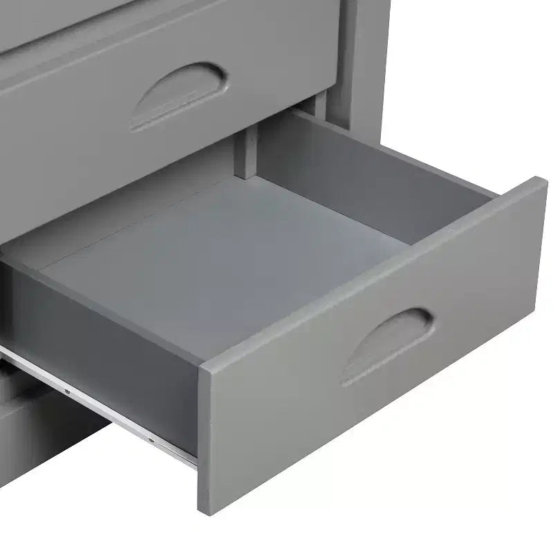 Full over Full Bunk Bed with Stairs and Storage Wood Bunk Bed frame with Trundle and Drawers, Gray
