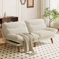 Futon Sofa Bed, Futon Couch Adjustable Backrest Armrests White