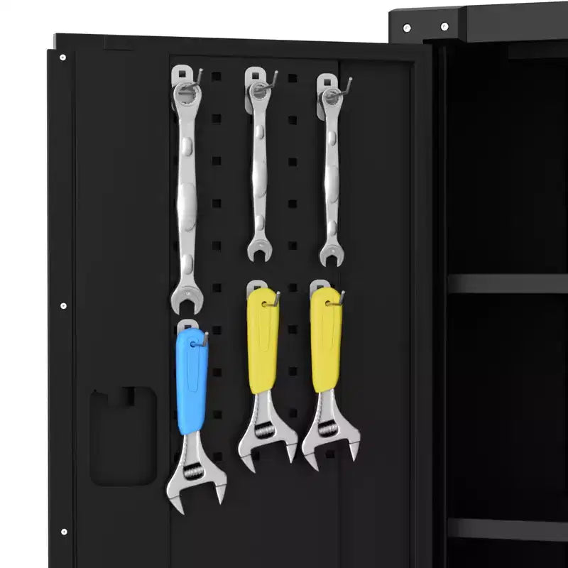 Rolling Tool Cabinet, Metal Garage Storage Cabinet with Adjustable Shelves &Lockable &Wheels for Home Office Workshop, Rust Resistant, Easy Assembly