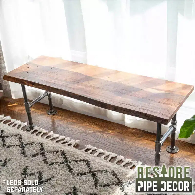 Sunset Cedar Solid Live Edge Wood Console Tabletop, Reclaimed Distressed Finish