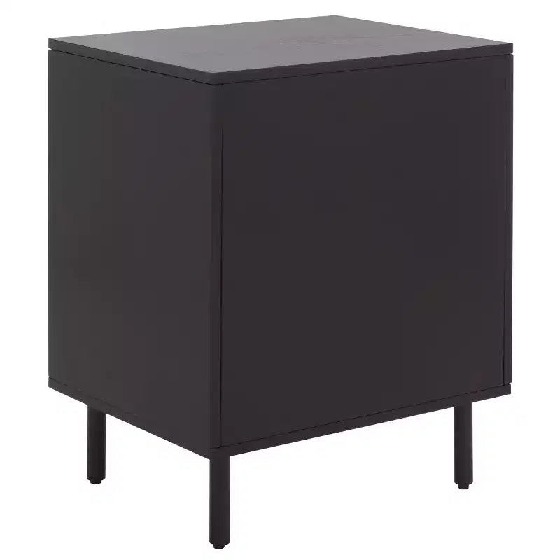 1 Drawer 1 Shelf Nightstand, Walnut, Metal Frame with MDF Surface