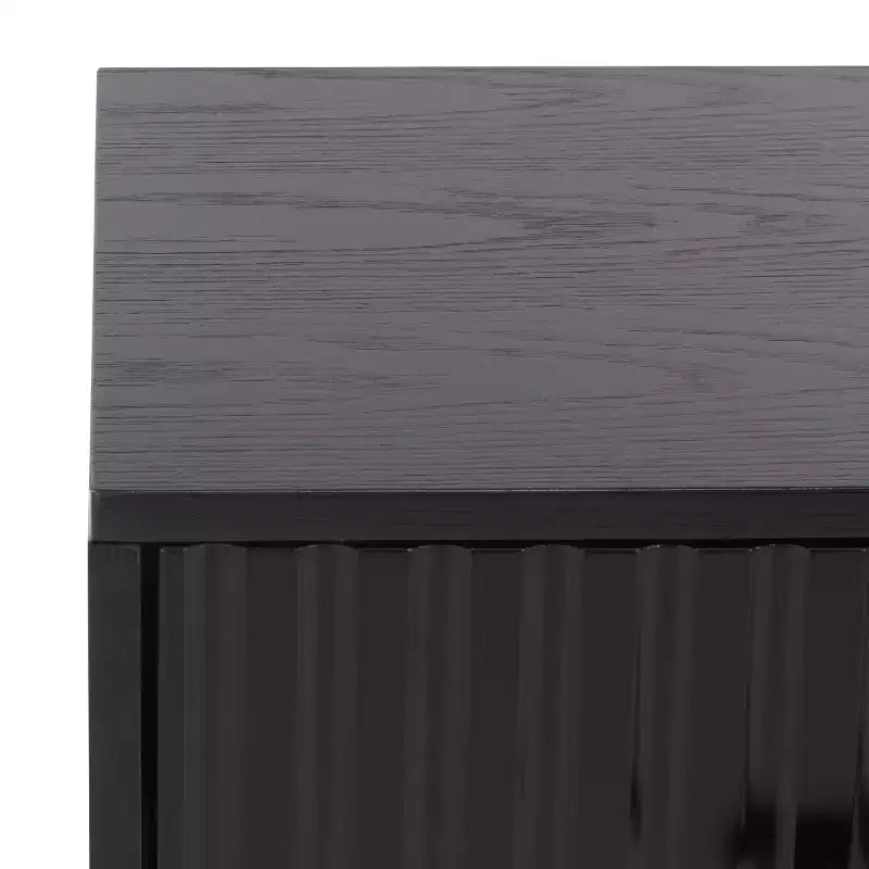 1 Drawer 1 Shelf Nightstand, Walnut, Metal Frame with MDF Surface
