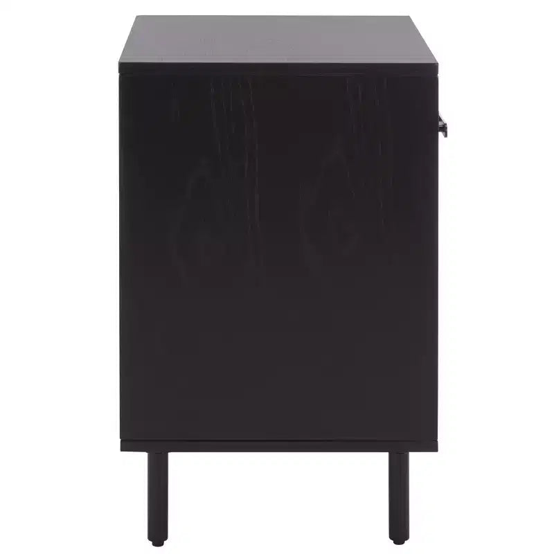 1 Drawer 1 Shelf Nightstand, Walnut, Metal Frame with MDF Surface