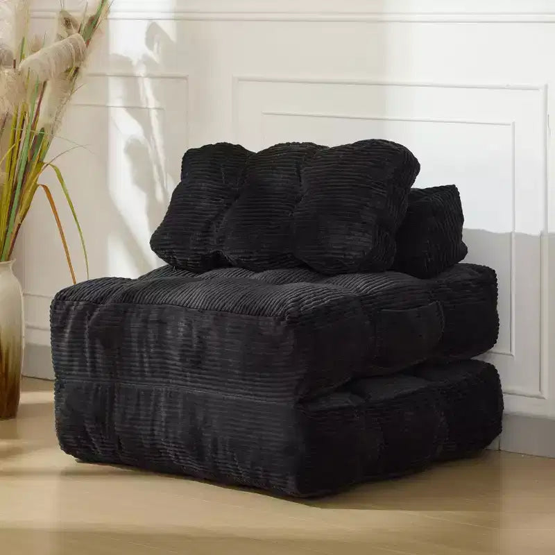 3-in-1 Folding Convertible Sofa Bed with Pillow Foldable Matress with Back Support, Comfy Portable Sleeper Chair Floor Sofa Lounge for Living Room