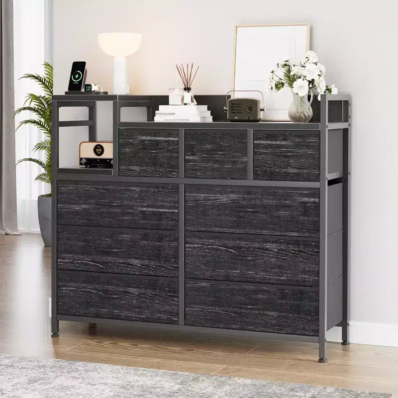 Bedroom storage cabinet, nine-drawer dresser, multi-storage storage cabinet, modern design, easy to assemble, suitable for living room, hallway