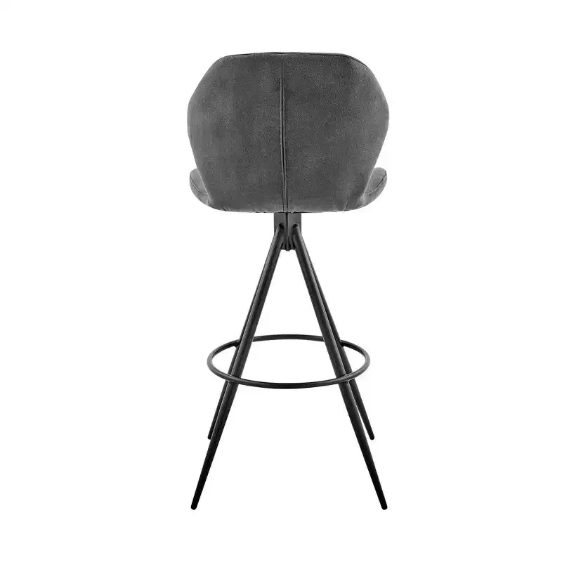 26 in. Counter Stool with Fabric Finish, Black Charcoal, Modern Mid-Back Design