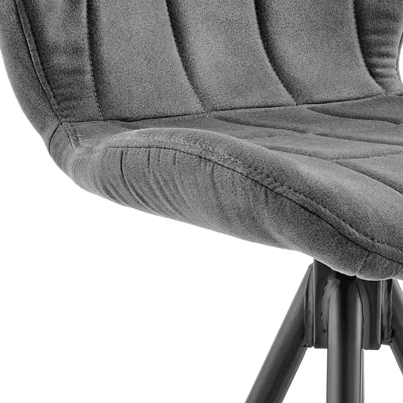 26 in. Counter Stool with Fabric Finish, Black Charcoal, Modern Mid-Back Design