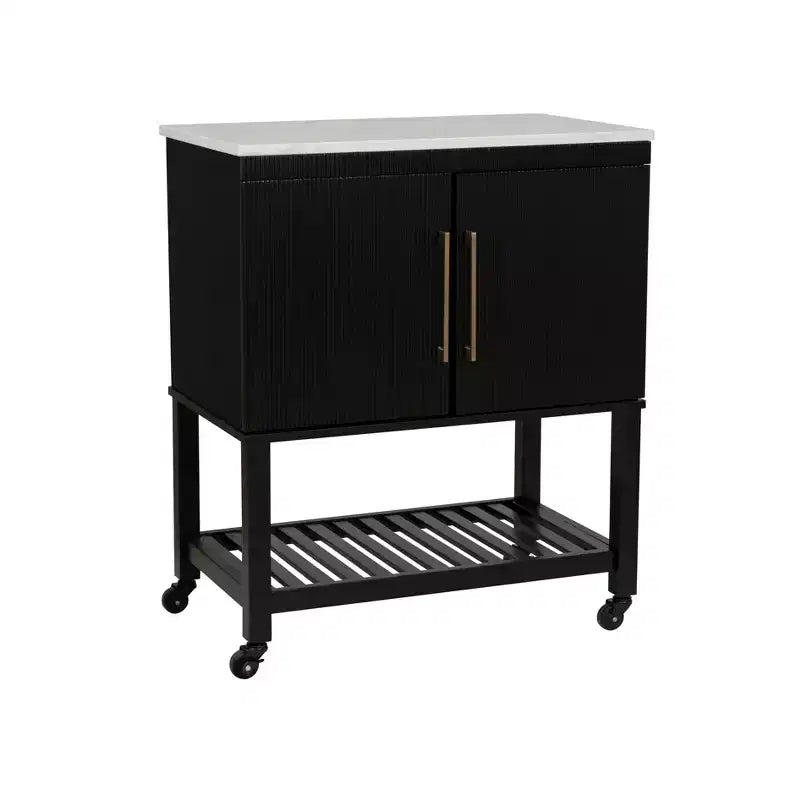 Linon Kolton Kitchen Cart Black